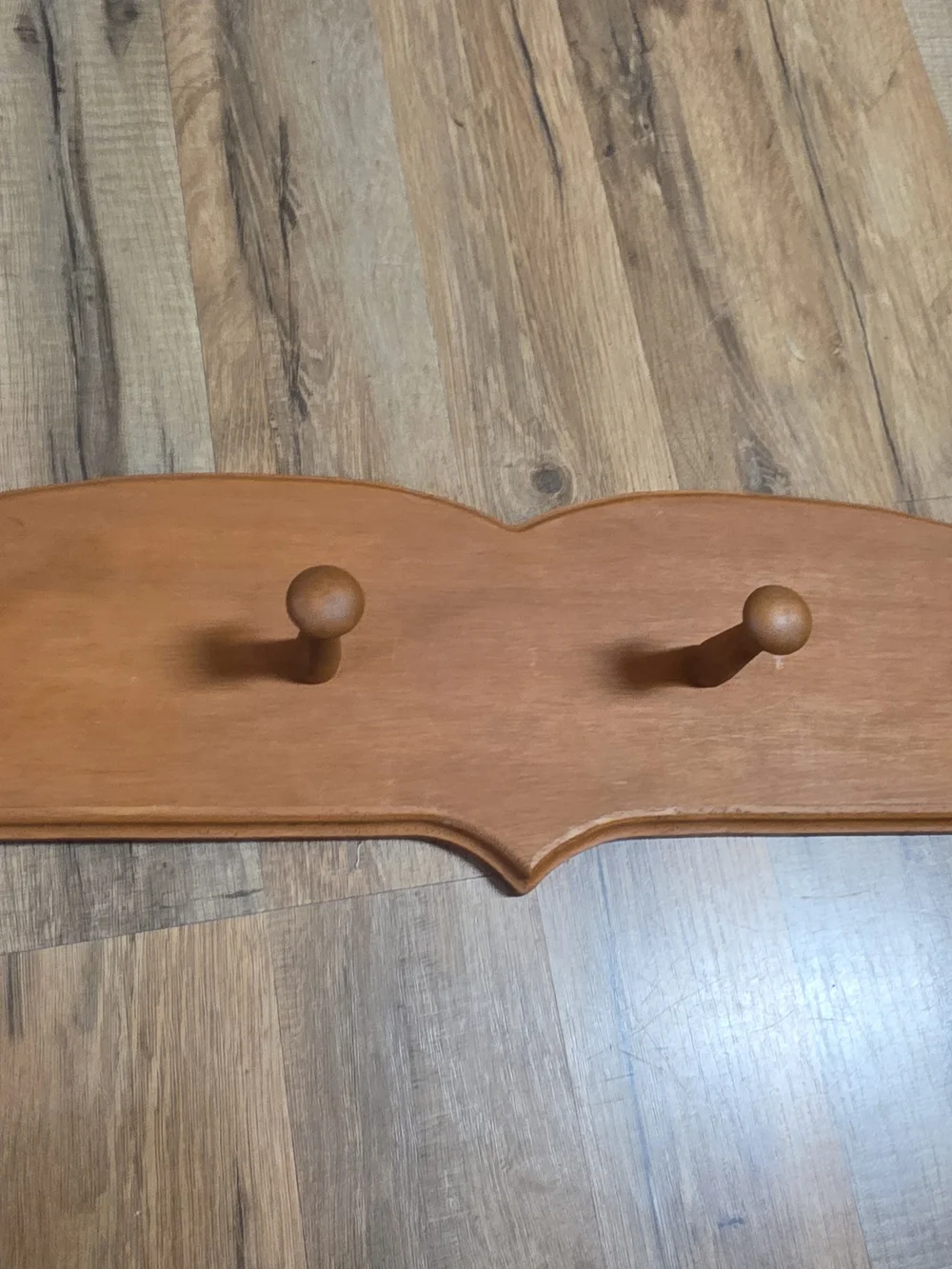 Wooden Wall Hook Rack in Warm Brown